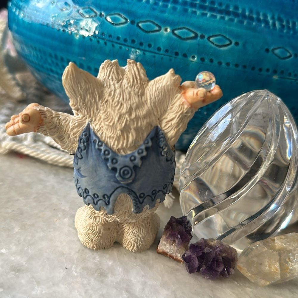 Crystal Krystonia Forest Creature Hobbit Elf Figurine Vintage Made in England - Picture 3 of 4